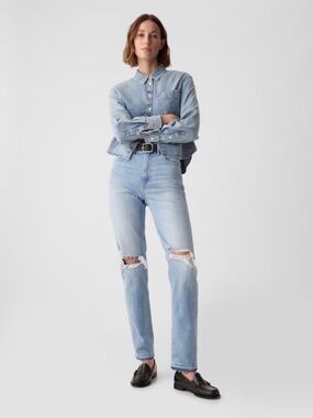 Gap high rise cheeky straight leg jeans